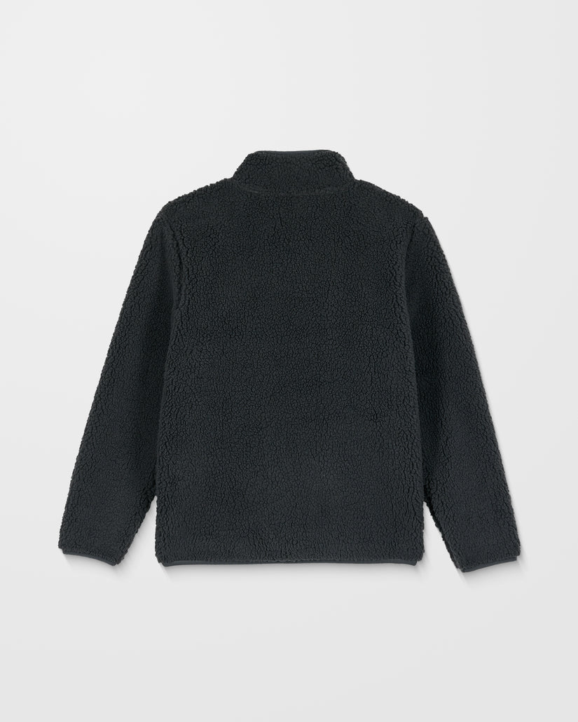 Storm Stone Zip Up Sherpa Sweatshirt - Asphalt Black - (KINDER)