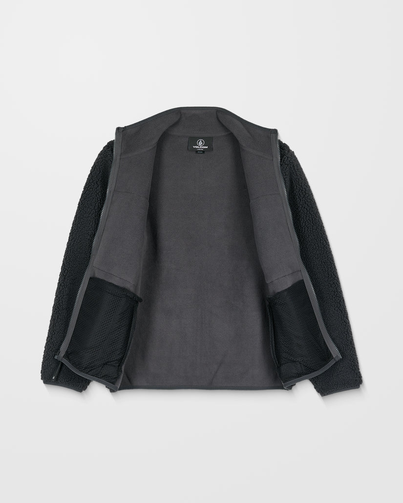 Storm Stone Zip Up Sherpa Sweatshirt - Asphalt Black - (KINDER)