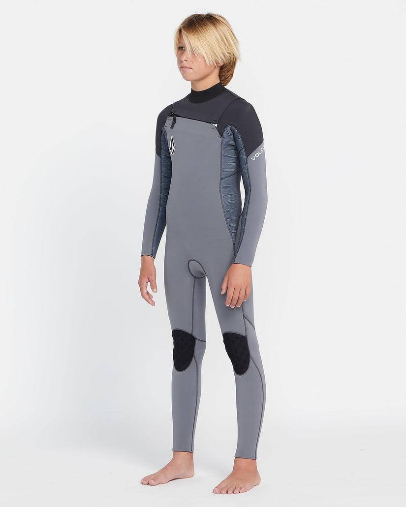 3/2Mm Chest Zip Neoprenanzug - Charcoal - (KINDER)