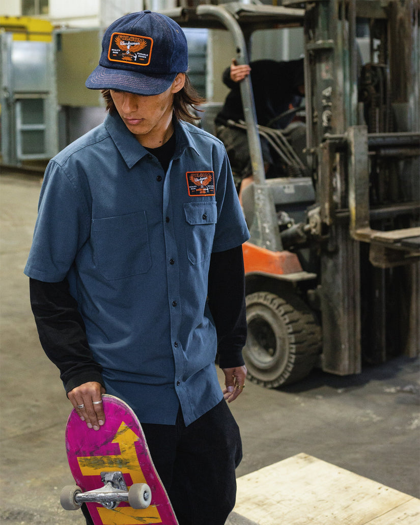 Hammered Workwear Cap - Dust Bowl Indigo