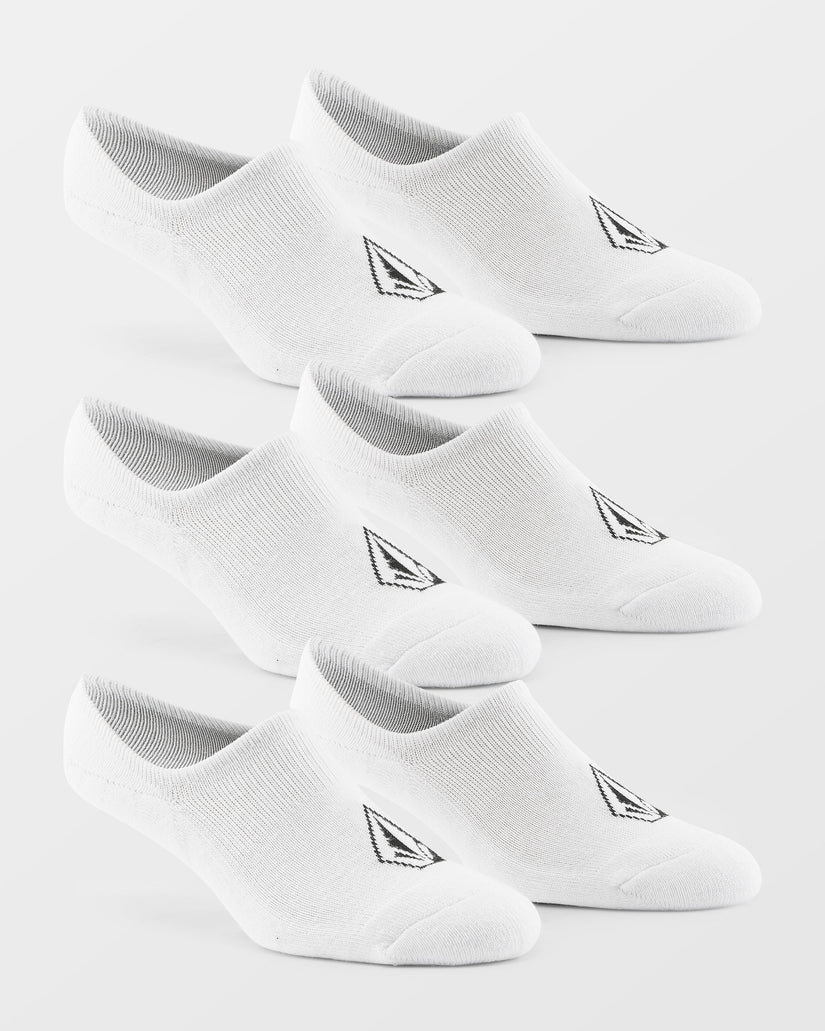 Stones No Show Socks (3 Pack) - WHITE
