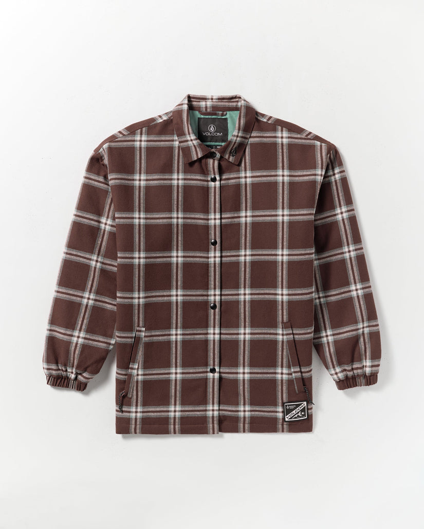 Insulated Riding Flannel Jacke - Oxblood