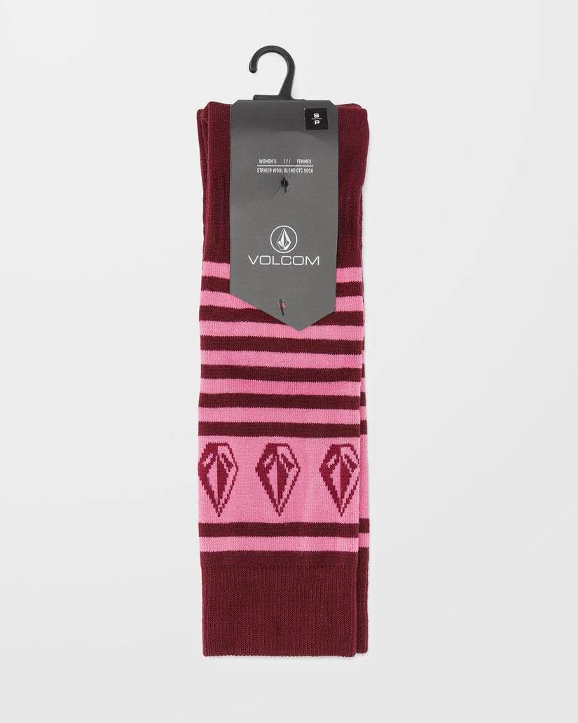 Striker Wool Blend Otc Socks - Burgundy