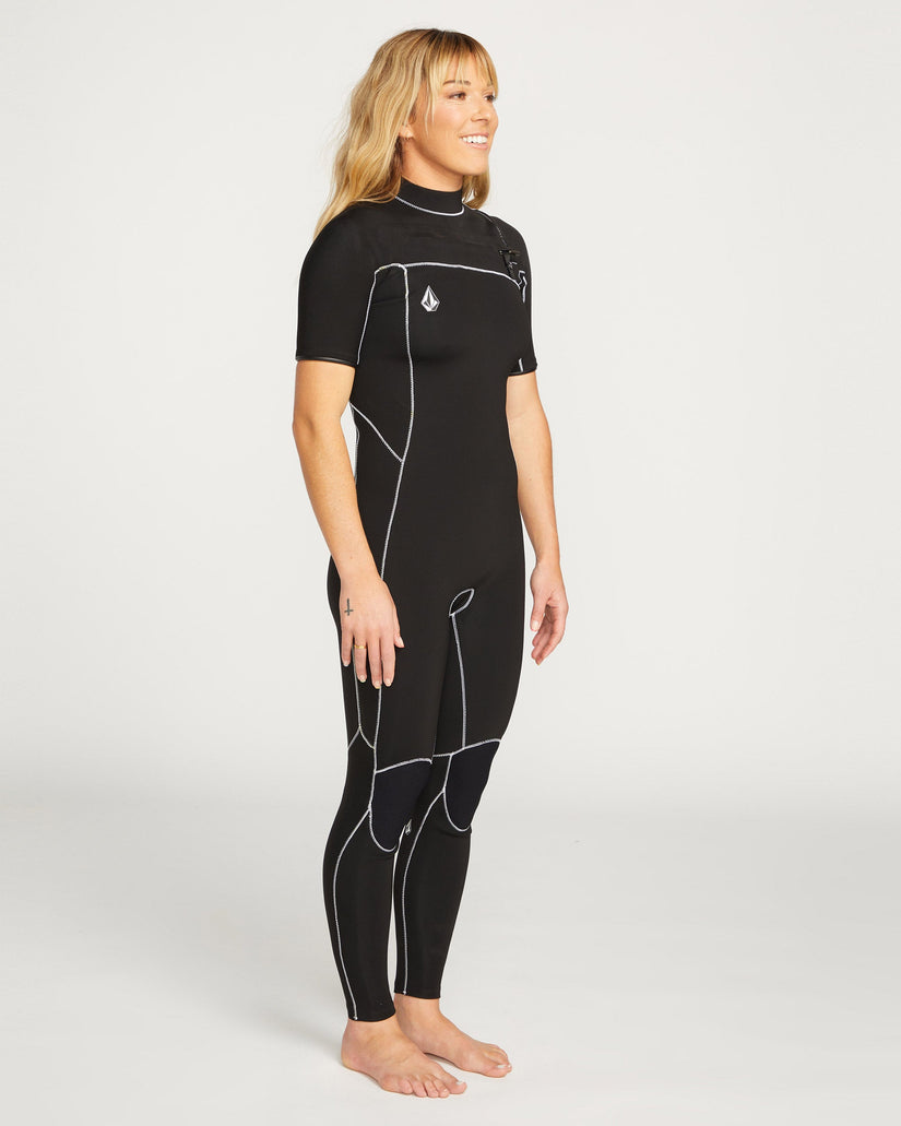 2Mm Shorts sleeve Chest Zip Neoprenanzug - BLACK