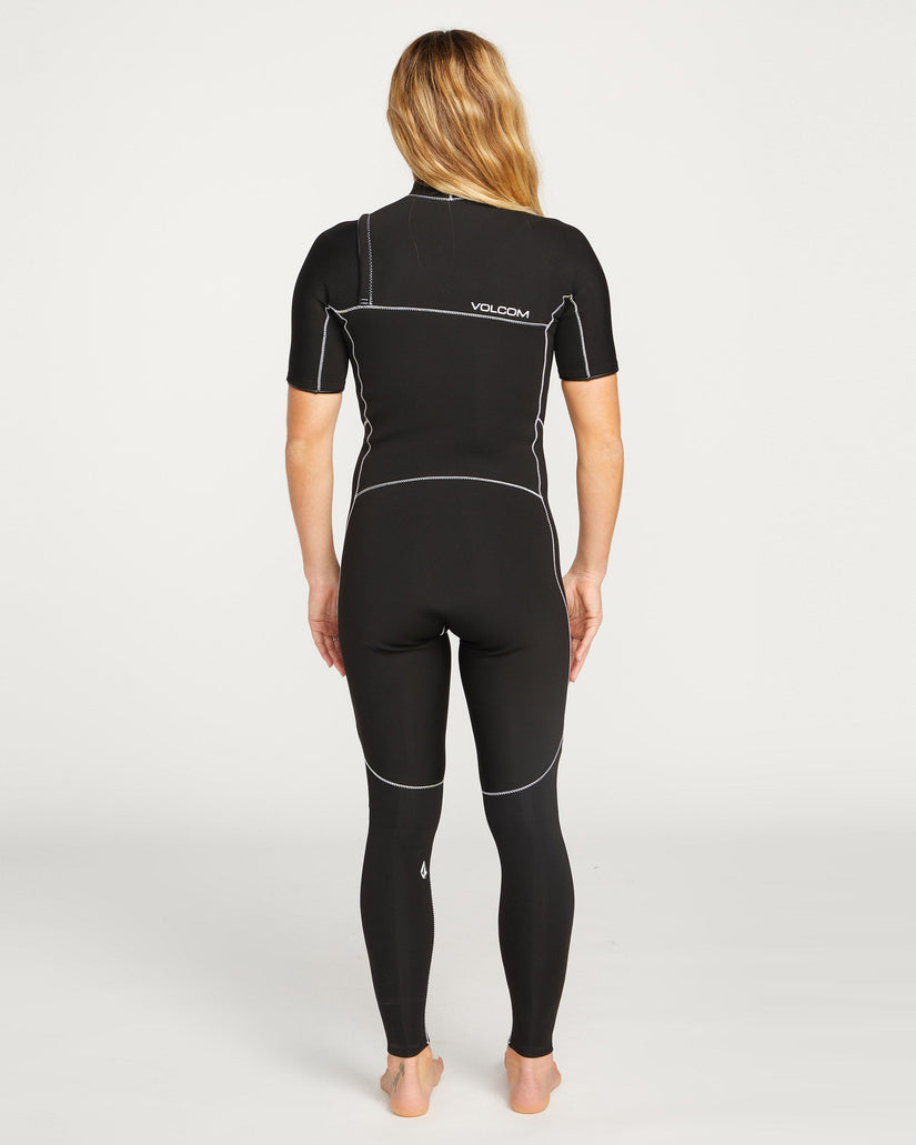 2Mm Shorts sleeve Chest Zip Neoprenanzug - BLACK