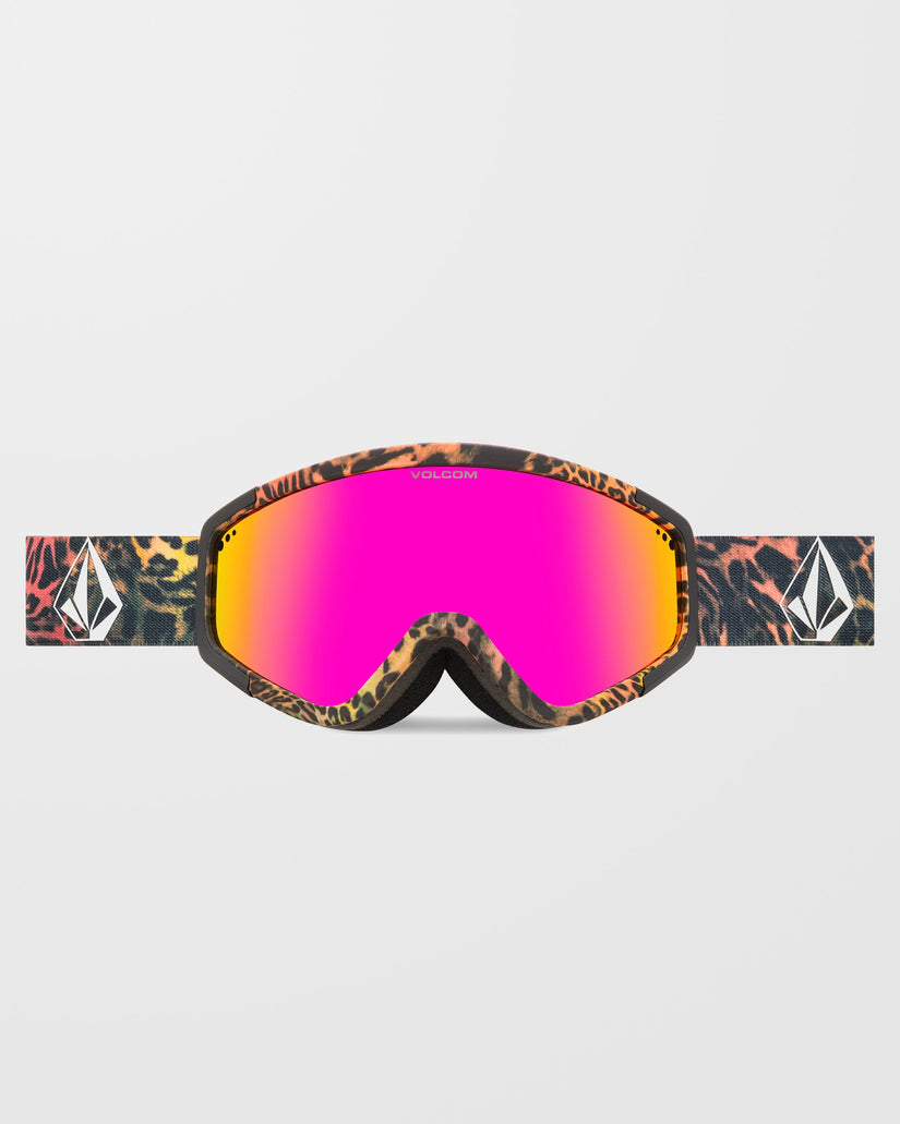 Attunga Acid Leopard Goggle (+Bonus Lens - Rose) - Pink Chrome