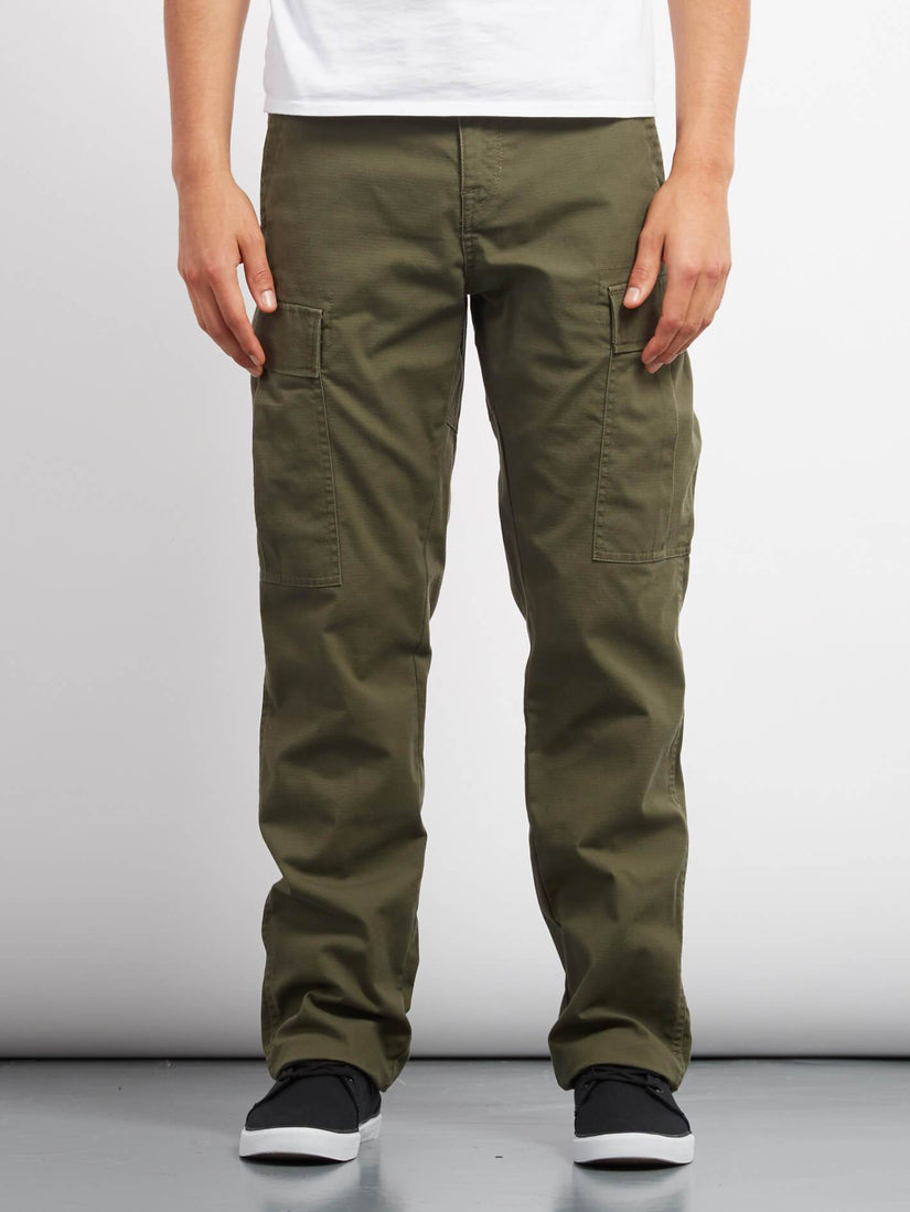 Strngr Reg Tap Cargo Trousers - Military