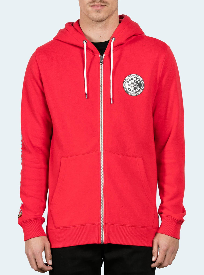 Burger X Volcom Zip Hoodie - True Red