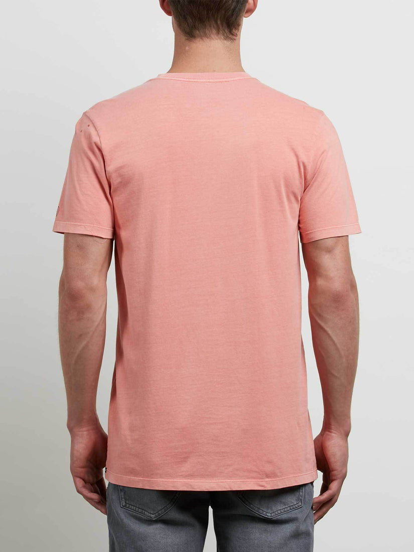 Pale Wash Solid Short Sleeve Tee - Salmon