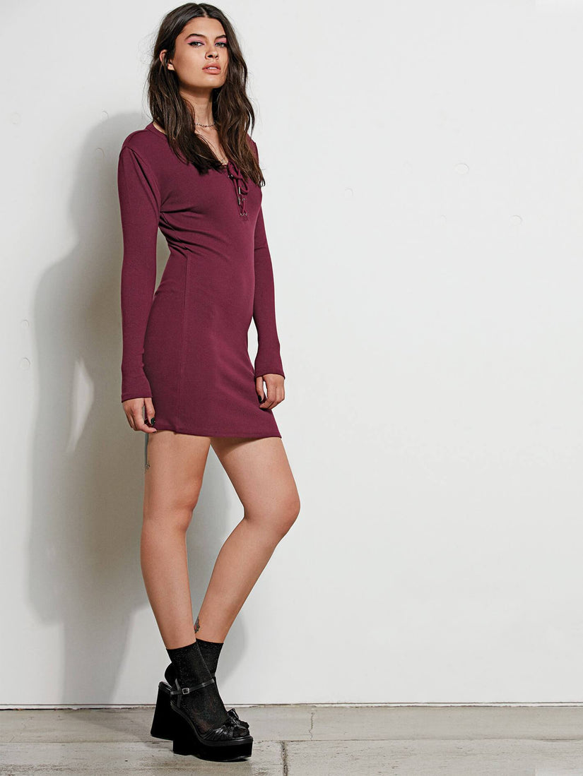GMJ Rib Dress - Mulberry