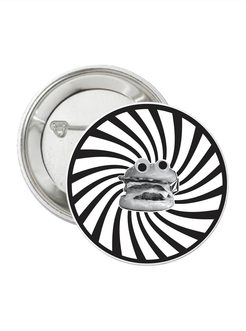 Burger X Volcom Pin - White