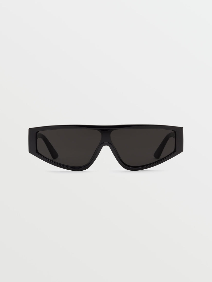 Vinyl Glaze Gloss Black Sunglasses (Gray Lens) - BLACK